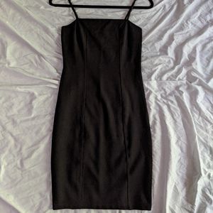 Simple black midi bodycon dress